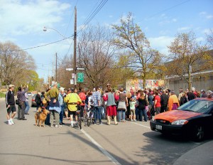 Discussing importance of community hubs and social institutions