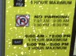 Hours for No Parking & Parking on a Meter